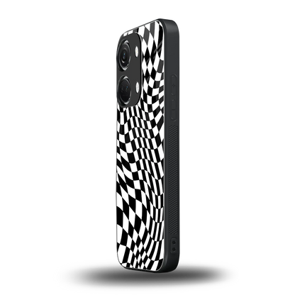 Trippy BW Checkers oneplus nord 3 mobile cover | shockproof glass phone case