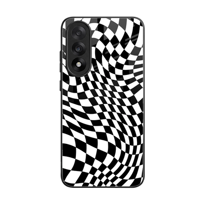 Trippy BW Checkers back phone cover | glass case for oneplus nord 5