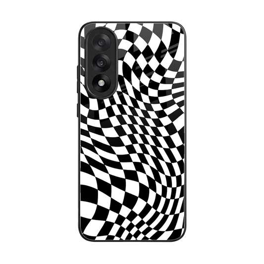Trippy BW Checkers back phone cover | glass case for oneplus nord 5