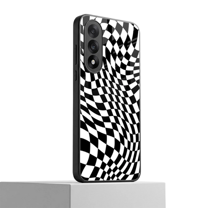Trippy BW Checkers oneplus nord 5 mobile cover | shockproof glass phone case