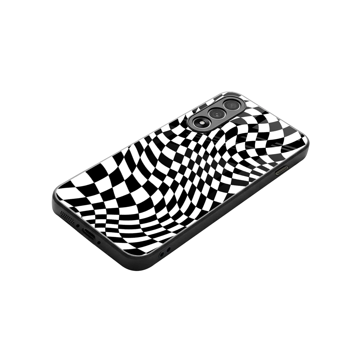 Trippy BW Checkers stylish phone case for oneplus nord 5 | glossy glass and slim fit