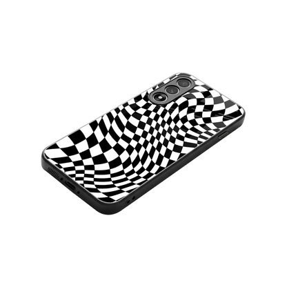 Trippy BW Checkers stylish phone case for oneplus nord 5 | glossy glass and slim fit