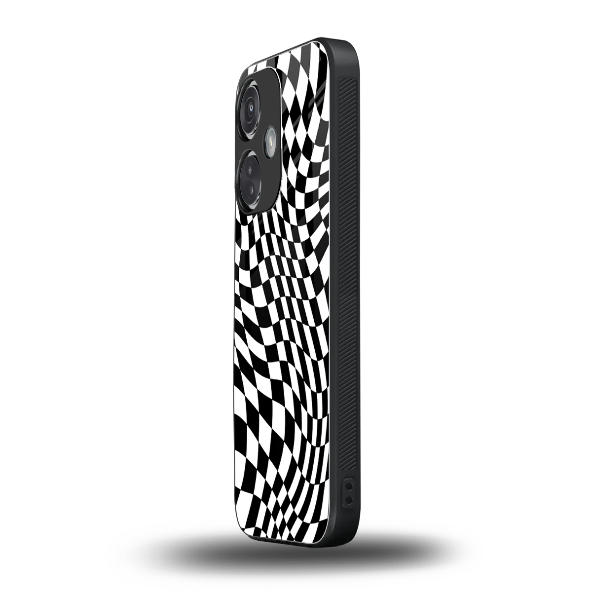 Trippy BW Checkers oneplus nord ce 3 mobile cover | shockproof glass phone case