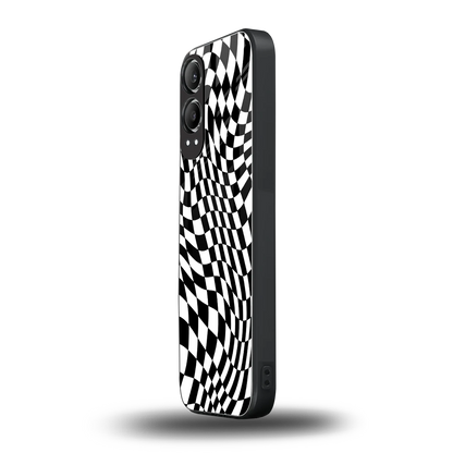 Trippy BW Checkers oneplus nord ce 4 lite mobile cover | shockproof glass phone case