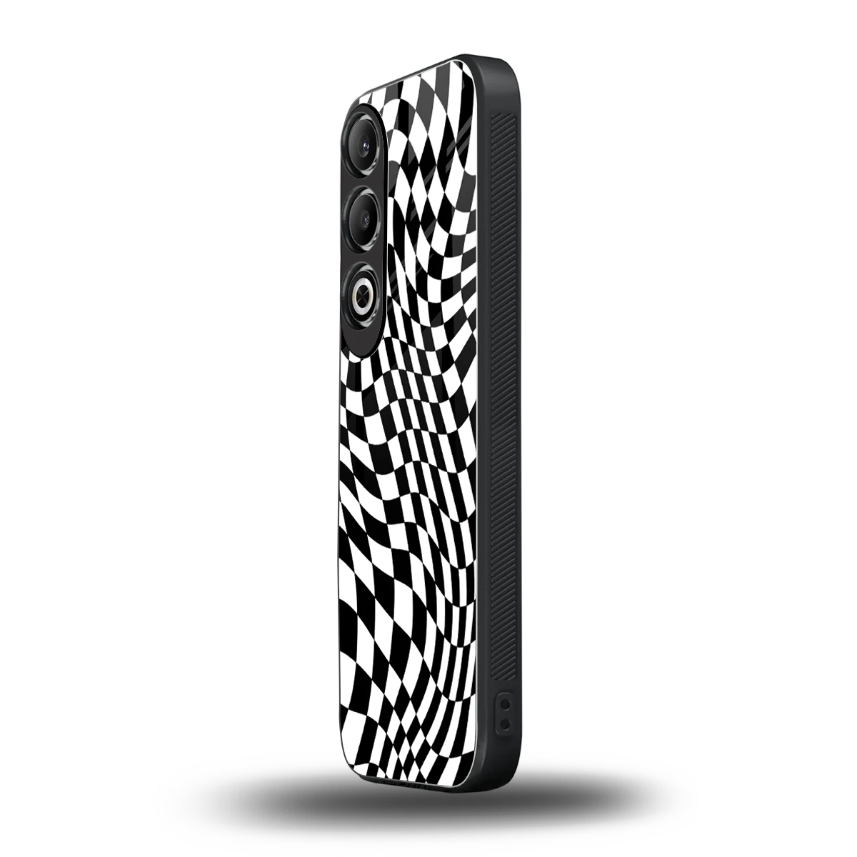 Trippy BW Checkers oneplus nord ce 4 mobile cover | shockproof glass phone case