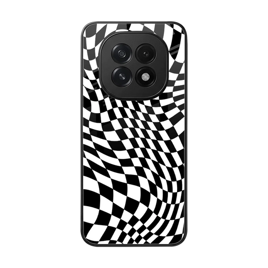 Trippy BW Checkers back phone cover | glass case for oppo f29 5g