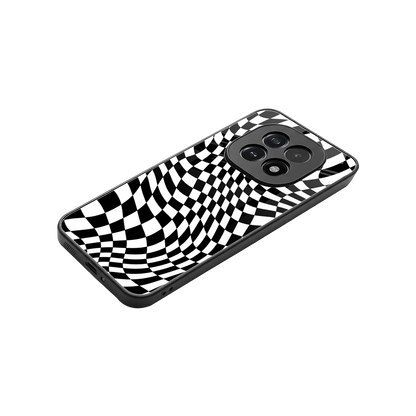 Trippy BW Checkers stylish phone case for oppo f29 5g | glossy glass and slim fit