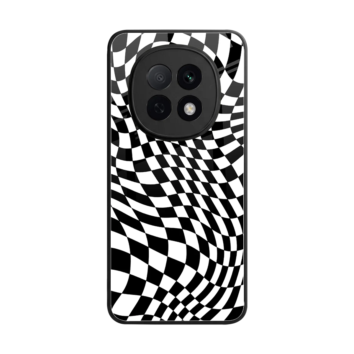Trippy BW Checkers back phone cover | glass case for oppo f29 pro 5g
