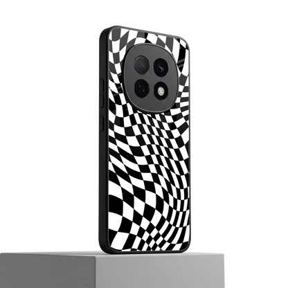 Trippy BW Checkers oppo f29 pro 5g mobile cover | shockproof glass phone case