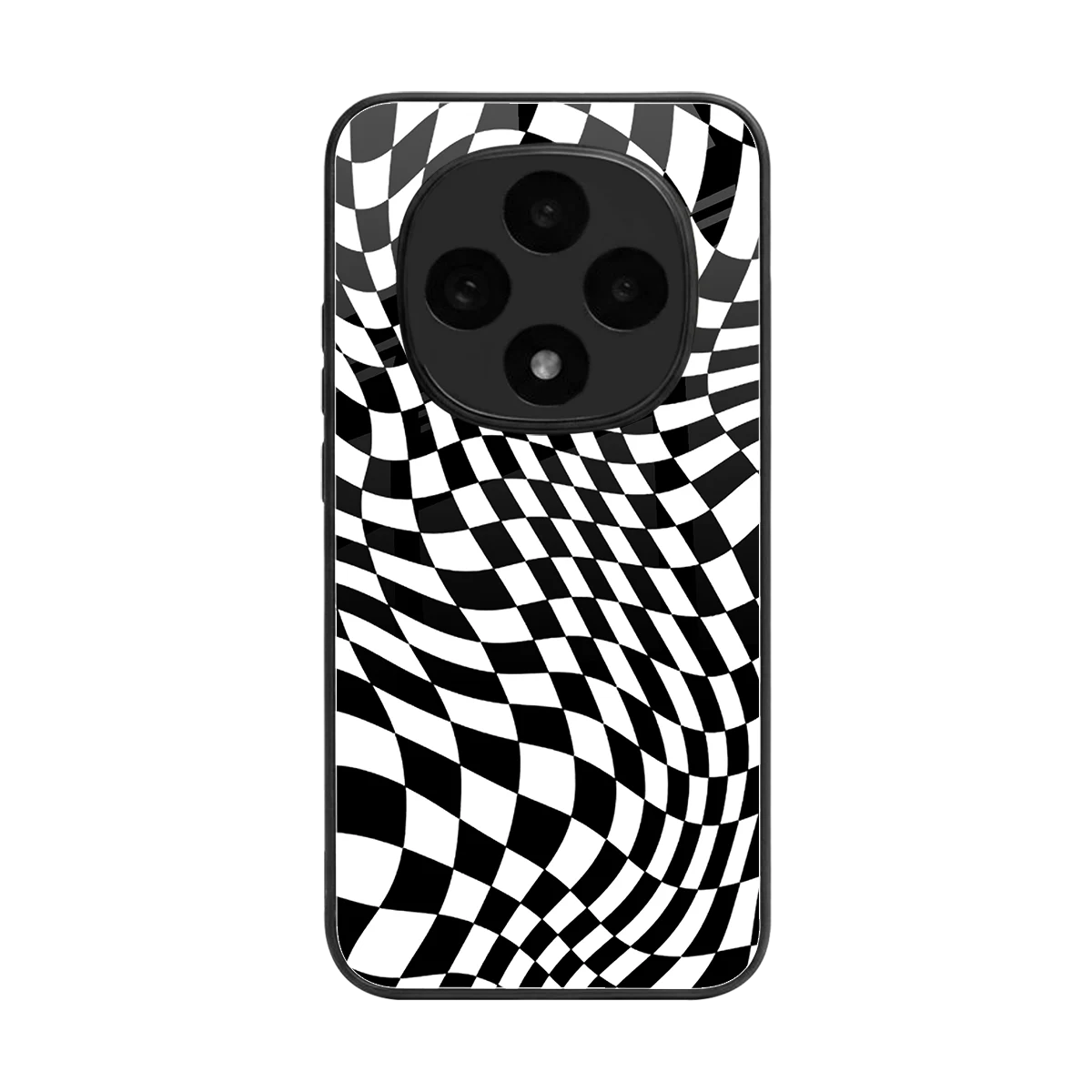 Trippy BW Checkers back phone cover | glass case for oppo f31 pro 5g