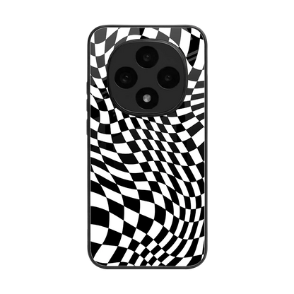 Trippy BW Checkers back phone cover | glass case for oppo f31 pro 5g