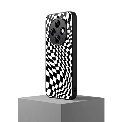 Trippy BW Checkers oppo f31 pro 5g mobile cover | shockproof glass phone case