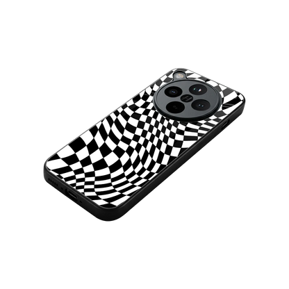 Trippy BW Checkers stylish phone case for oppo find x8 | glossy glass and slim fit