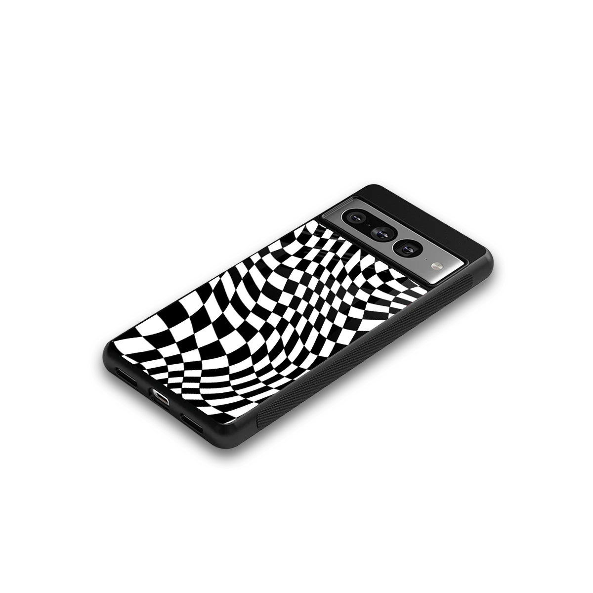 Trippy BW Checkers google pixel 7 pro mobile cover | shockproof glass phone case