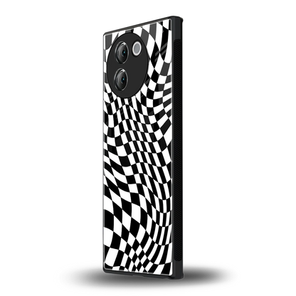 Trippy BW Checkers vivo v30e mobile cover | shockproof glass phone case