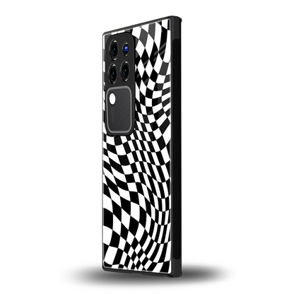 Trippy BW Checkersvivo v30 pro mobile cover | shockproof glass phone case