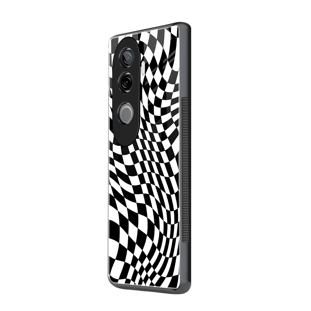 Trippy BW Checkers vivo v40e mobile cover | shockproof glass phone case