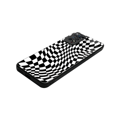 Trippy BW Checkers stylish phone case for redmi note 11 pro | glossy glass and slim fit