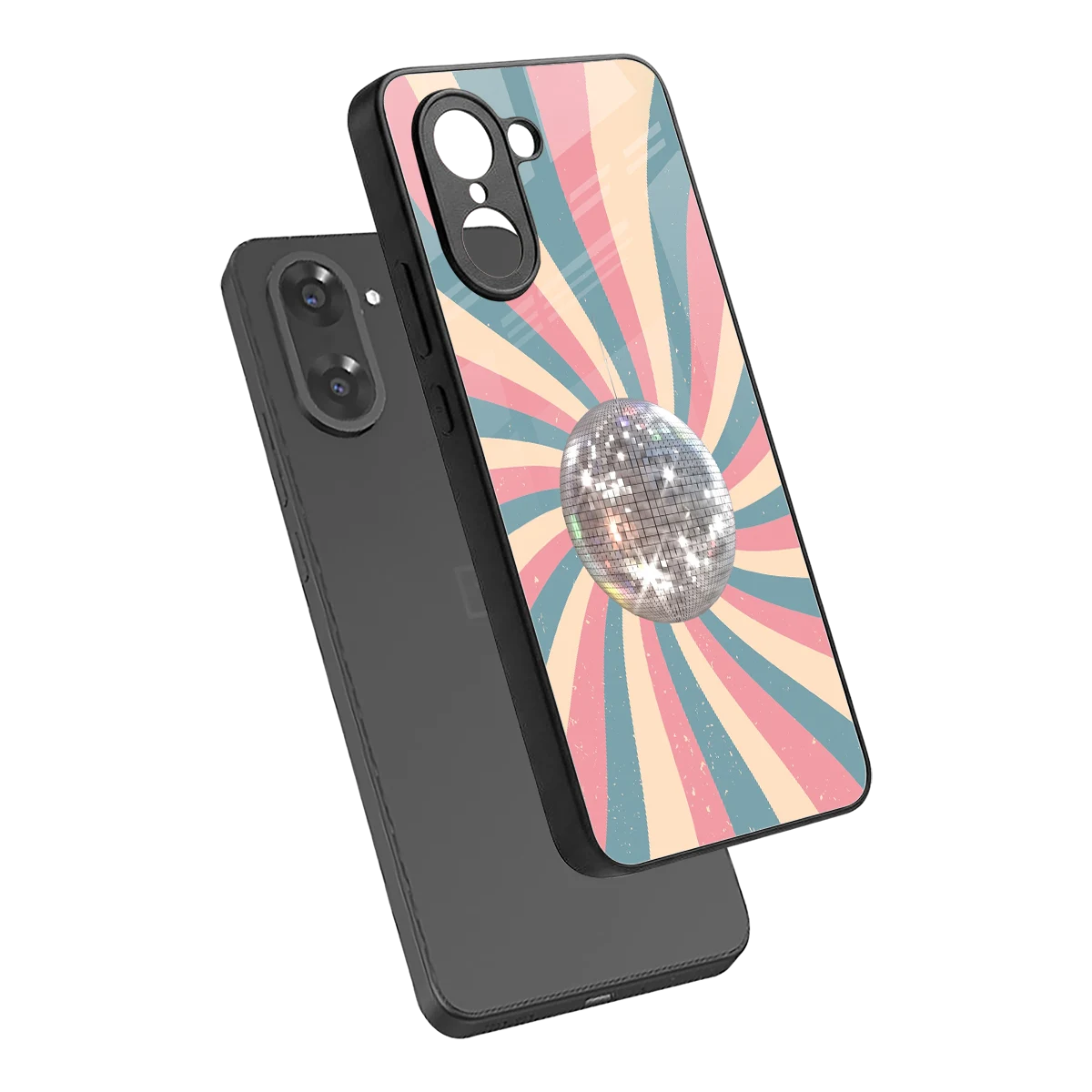 Trippy Disco sleek oneplus nord ce5 5g cover with tempered glass back and TPU edges
