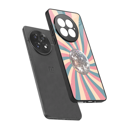 Trippy Disco sleek oneplus 13 cover with tempered glass back and TPU edges