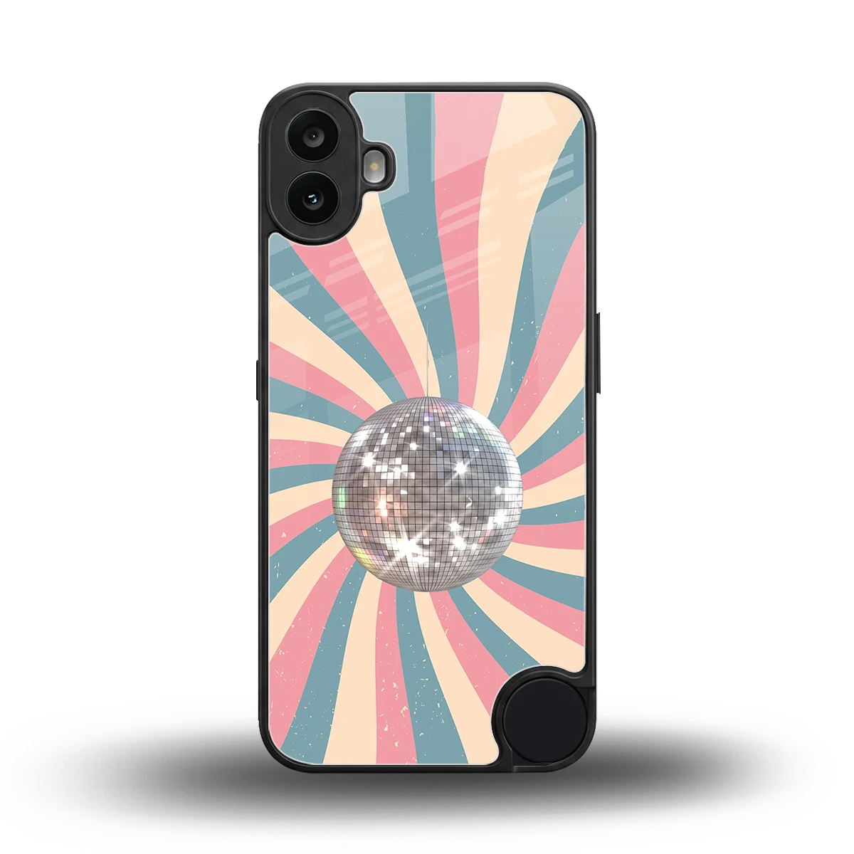 Trippy Disco back phone cover | glass case for cmf nothing phone 1