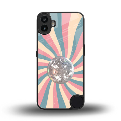 Trippy Disco back phone cover | glass case for cmf nothing phone 1