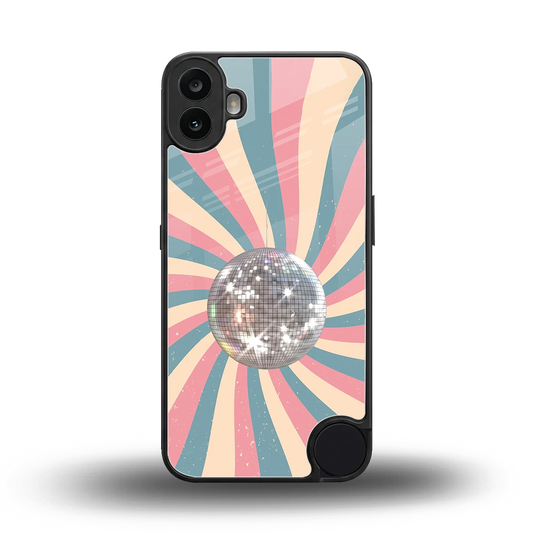 Trippy Disco back phone cover | glass case for cmf nothing phone 1