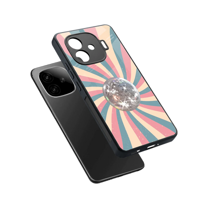 Trippy Disco sleek iqoo neo 10r 5g cover with tempered glass back and TPU edges