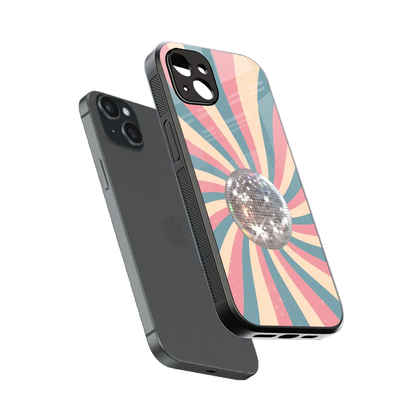 Trippy Disco sleek iphone 14 plus cover with tempered glass back and TPU edges