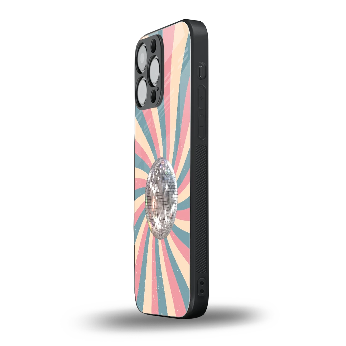 Trippy Disco iphone 15 pro max mobile cover | shockproof glass phone case