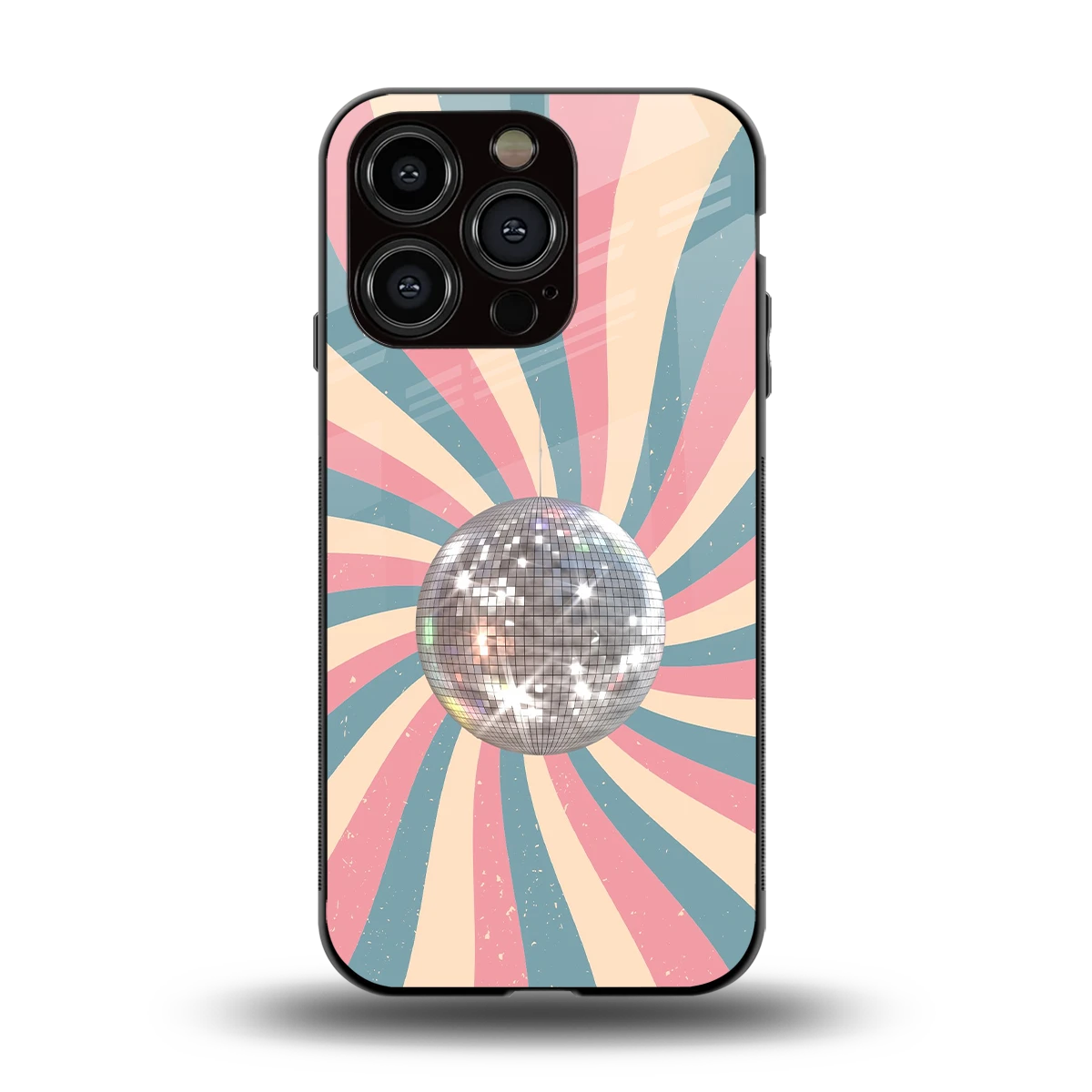 Trippy Disco back phone cover | glass case for iphone 15 pro