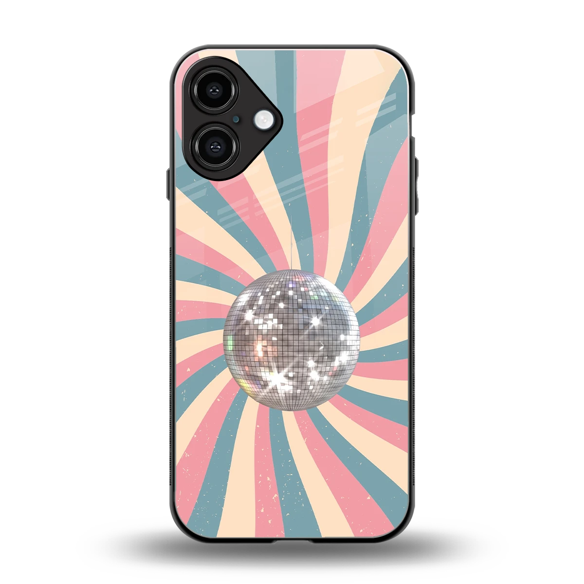 Trippy Disco back phone cover | glass case for iphone 16 plus