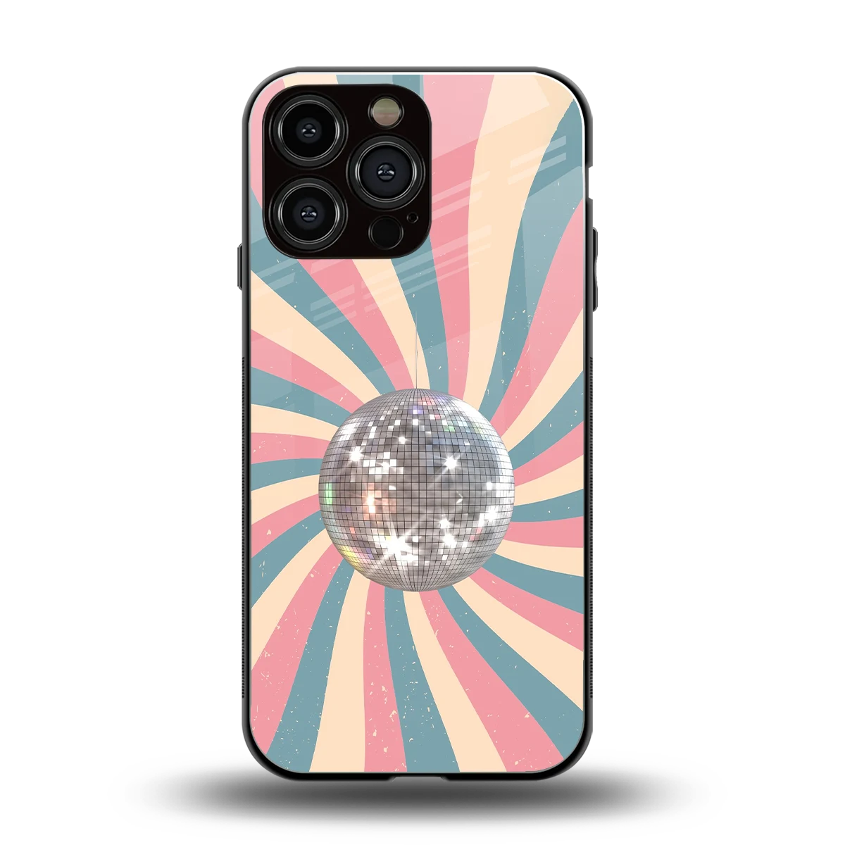 Trippy Disco back phone cover | glass case for iphone 16 pro max