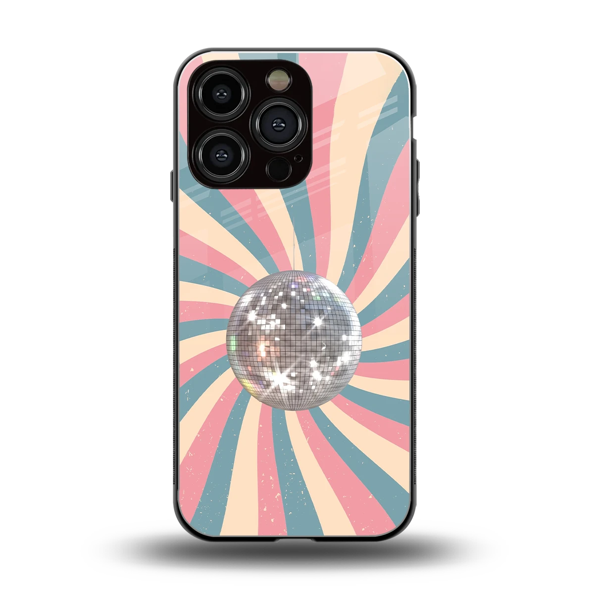 Trippy Disco back phone cover | glass case for iphone 16 pro