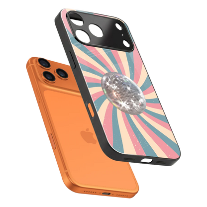 Trippy Disco sleek iphone 17 pro cover with tempered glass back and TPU edges