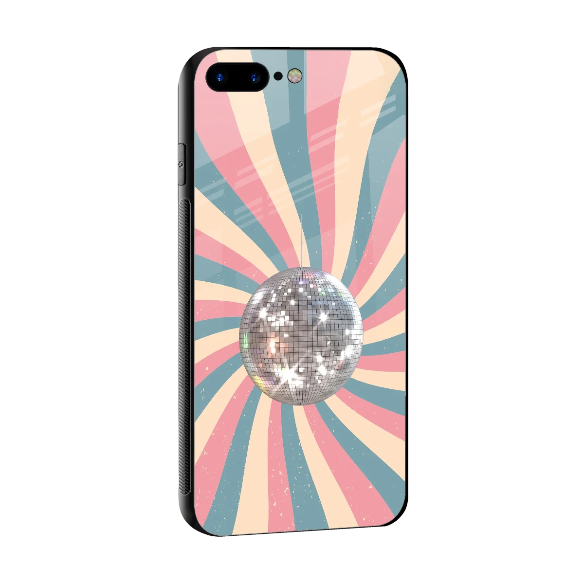 Trippy Disco sleek iphone 7 plus cover with tempered glass back and TPU edges