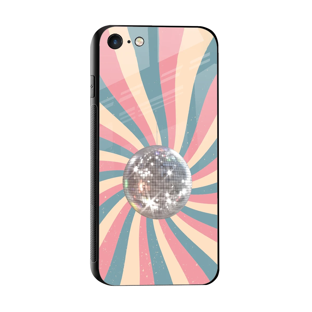 Trippy Disco sleek iphone 7 cover with tempered glass back and TPU edges