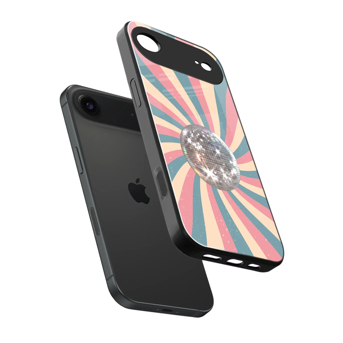 Trippy Disco sleek iphone air cover with tempered glass back and TPU edges