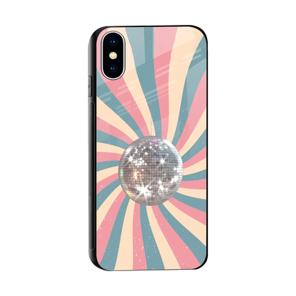 Trippy Disco sleek iphone xs cover with tempered glass back and TPU edges
