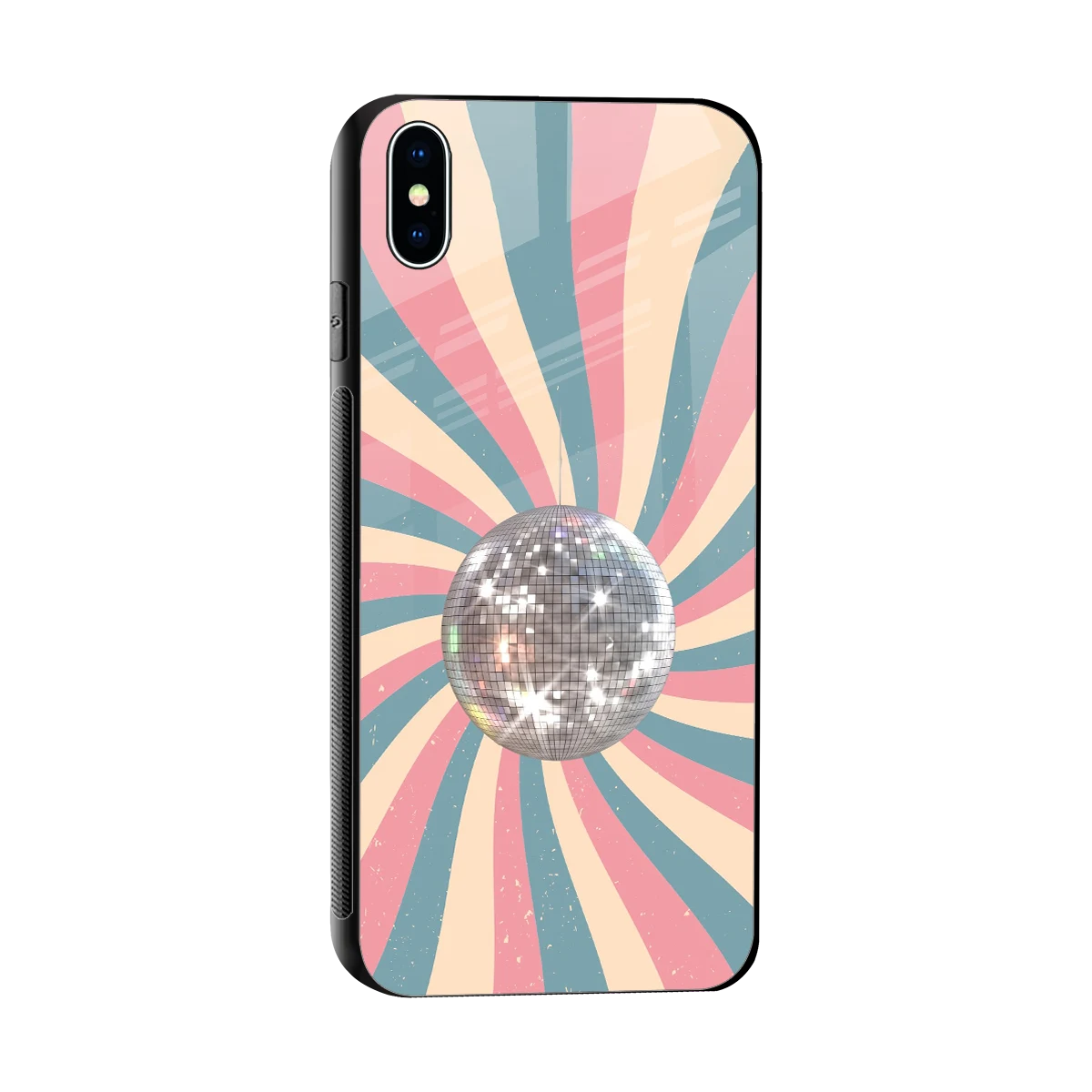 Trippy Disco sleek iphone xs max cover with tempered glass back and TPU edges