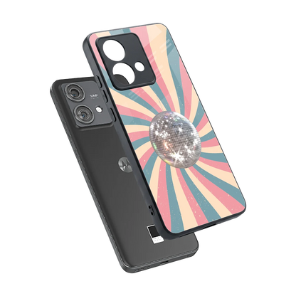 Trippy Disco sleek motorola edge 40 neo 5g cover with tempered glass back and TPU edges