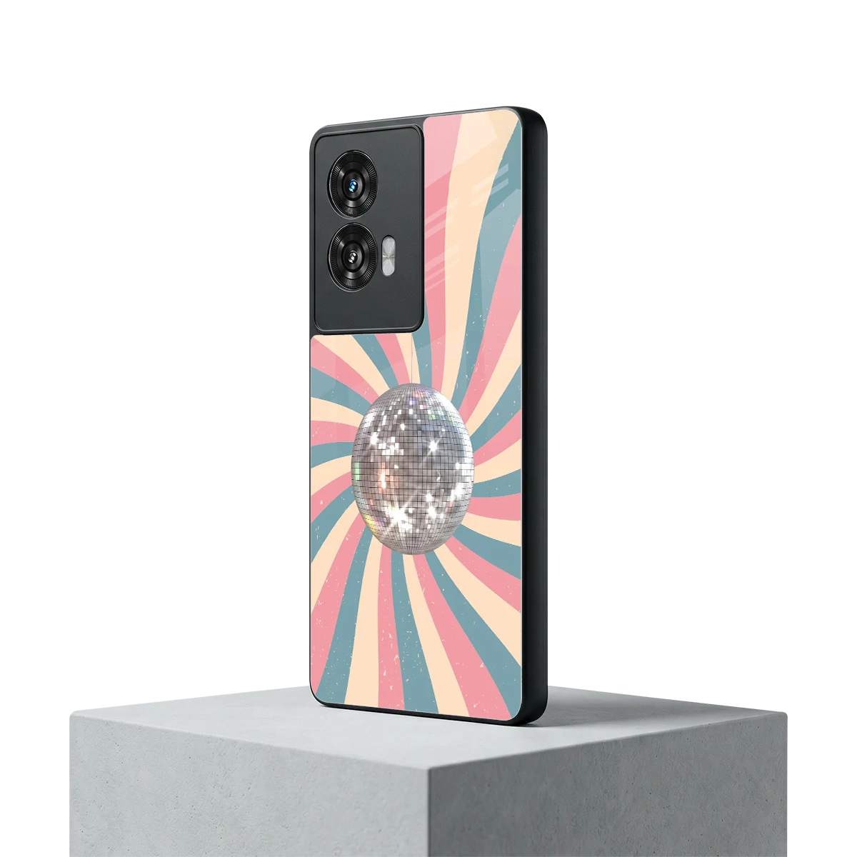 Trippy Disco motorola edge 50 fusion mobile cover | shockproof glass phone case