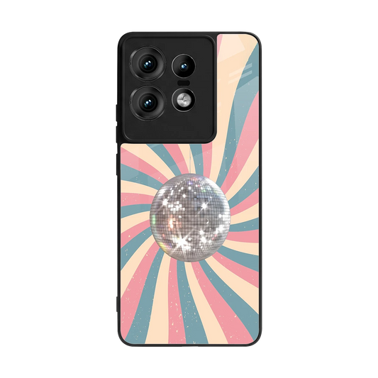 Trippy Disco back phone cover | glass case for motorola edge 50 pro