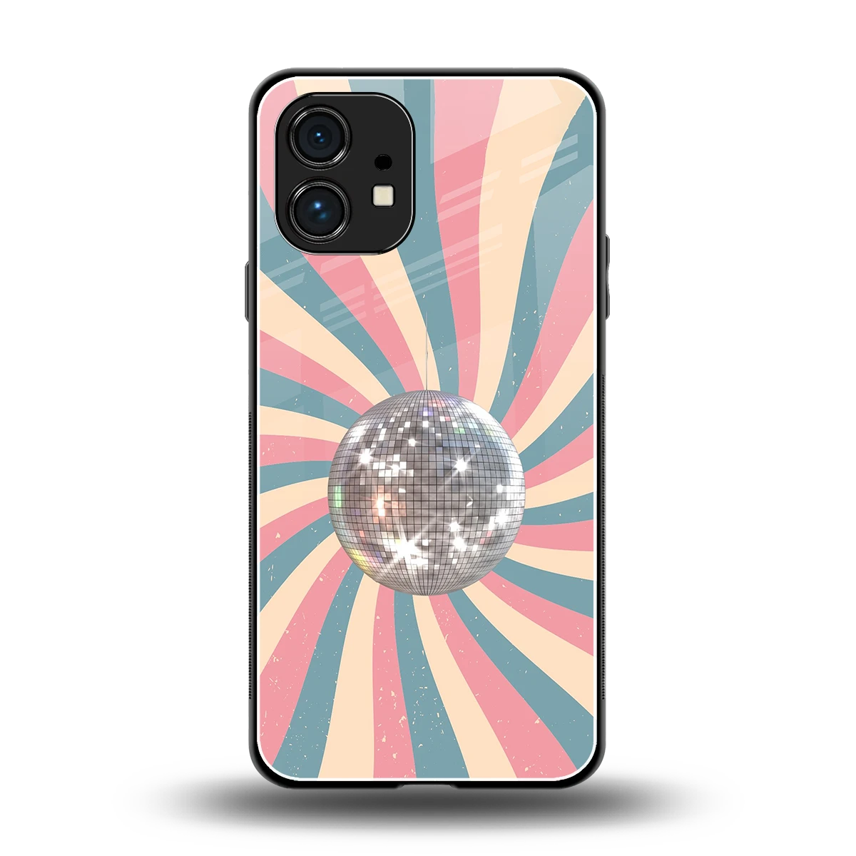Trippy Disco back phone cover | glass case for nothing phone 1