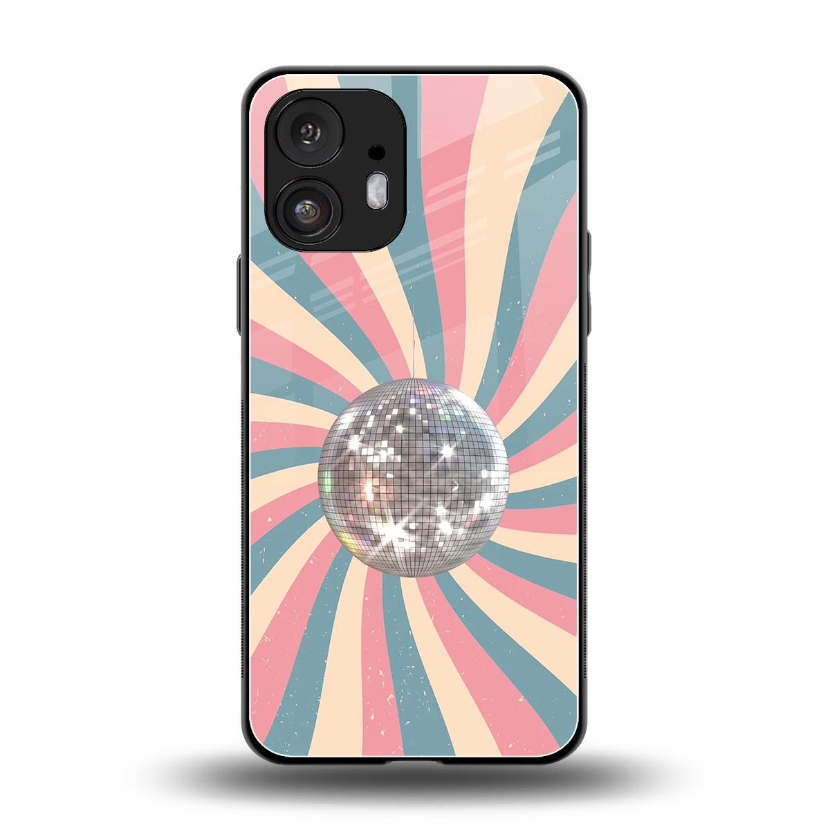 Trippy Disco back phone cover | glass case for nothing phone 2