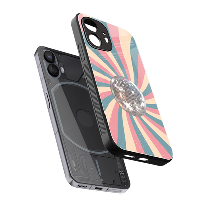 Trippy Disco sleek nothing phone 2 cover with tempered glass back and TPU edges