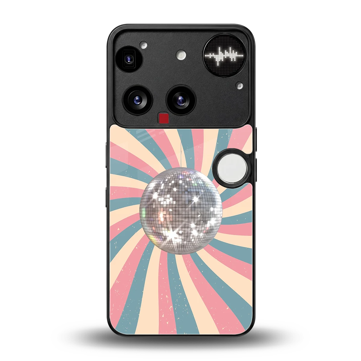 Trippy Disco back phone cover | glass case for nothing phone 3