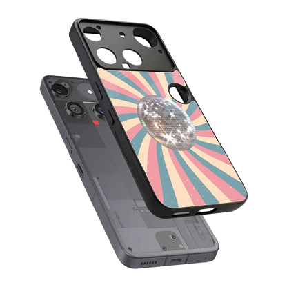 Trippy Disco sleek nothing phone 3 cover with tempered glass back and TPU edges
