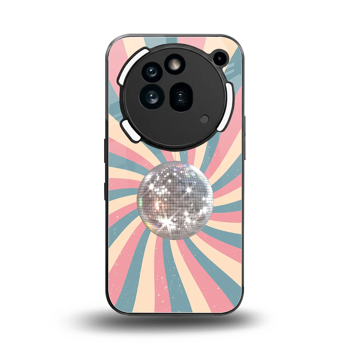 Trippy Disco back phone cover | glass case for nothing phone 3a pro