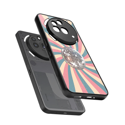 Trippy Disco sleek nothing phone 3a pro cover with tempered glass back and TPU edges